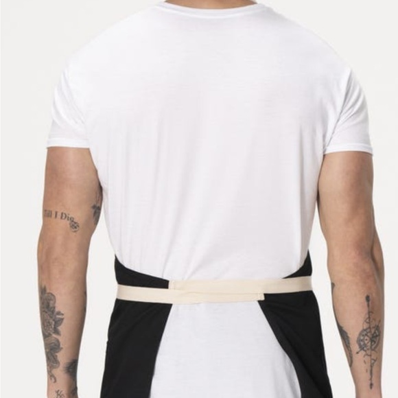 Chef Works Bib Apron Bundle, Black Apron with Cream Straps - Picture 6 of 7